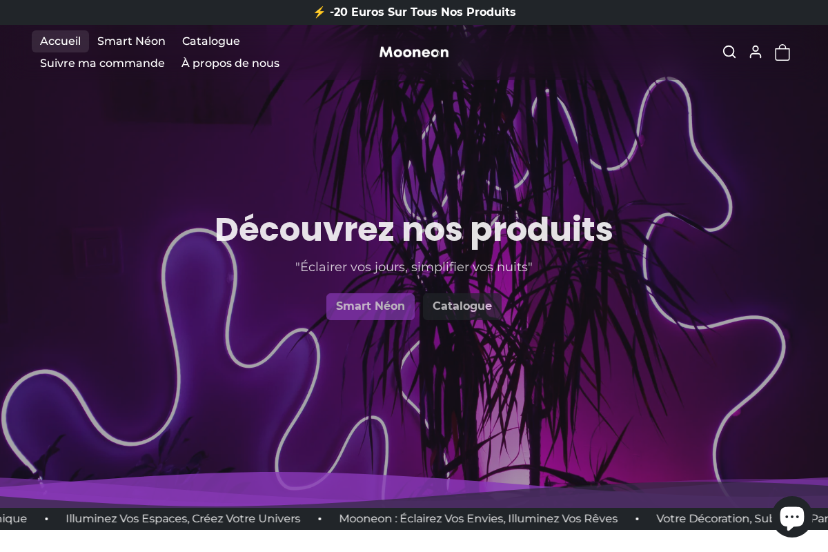 mooneon homepage screenshot