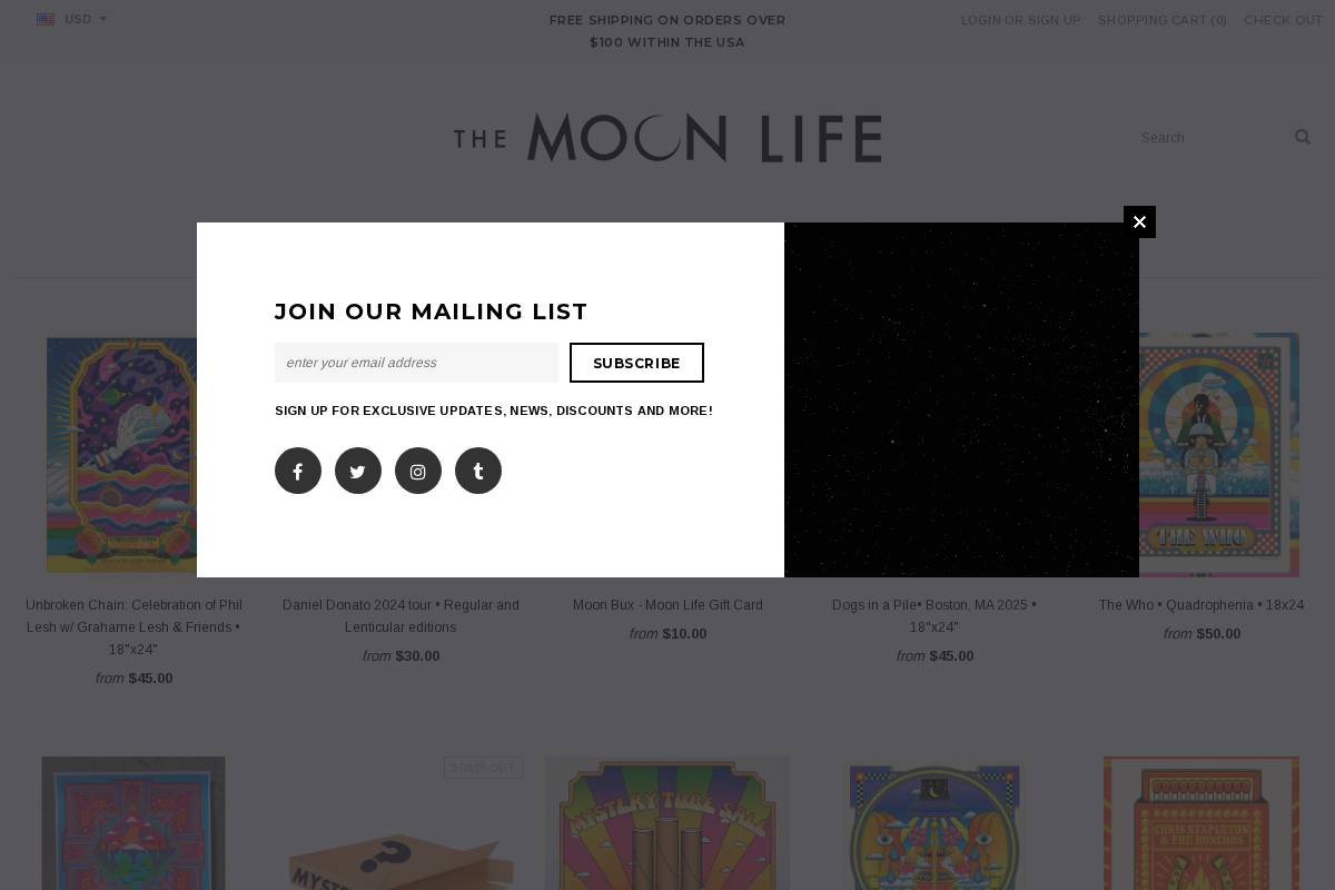 themoonlife.com homepage screenshot