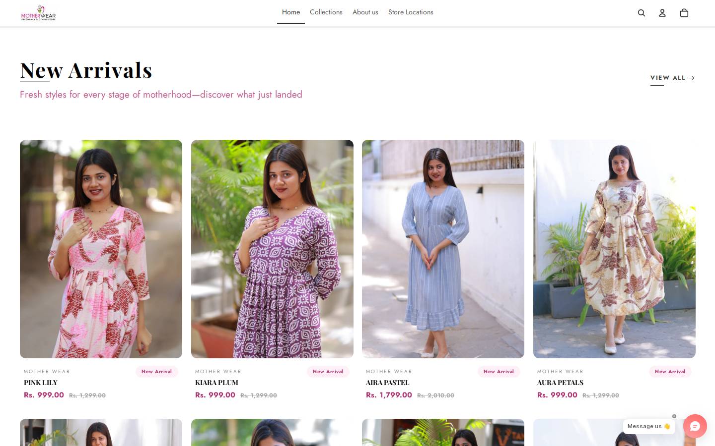 themotherwear.com homepage screenshot