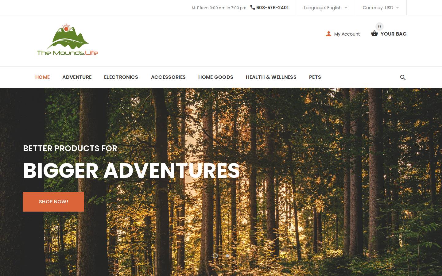 themounds.life homepage screenshot