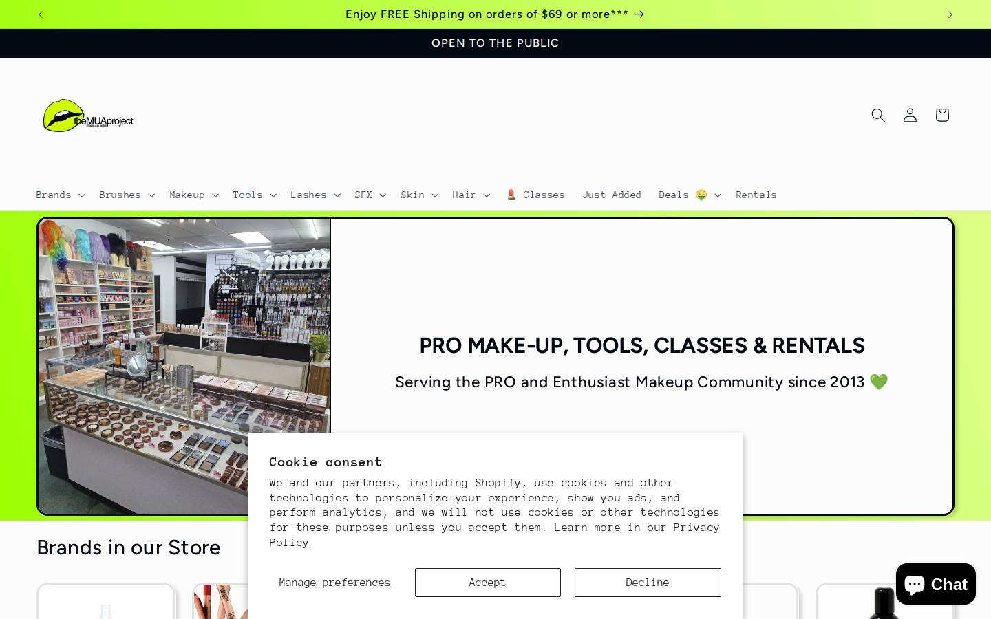 themuaproject.com homepage screenshot