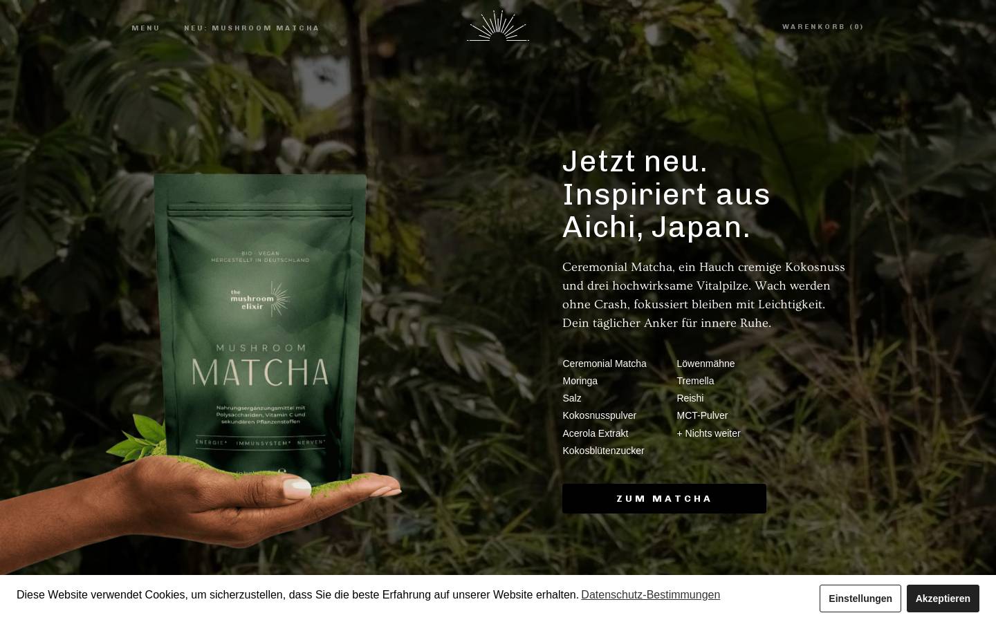 themushroomelixir.de homepage screenshot