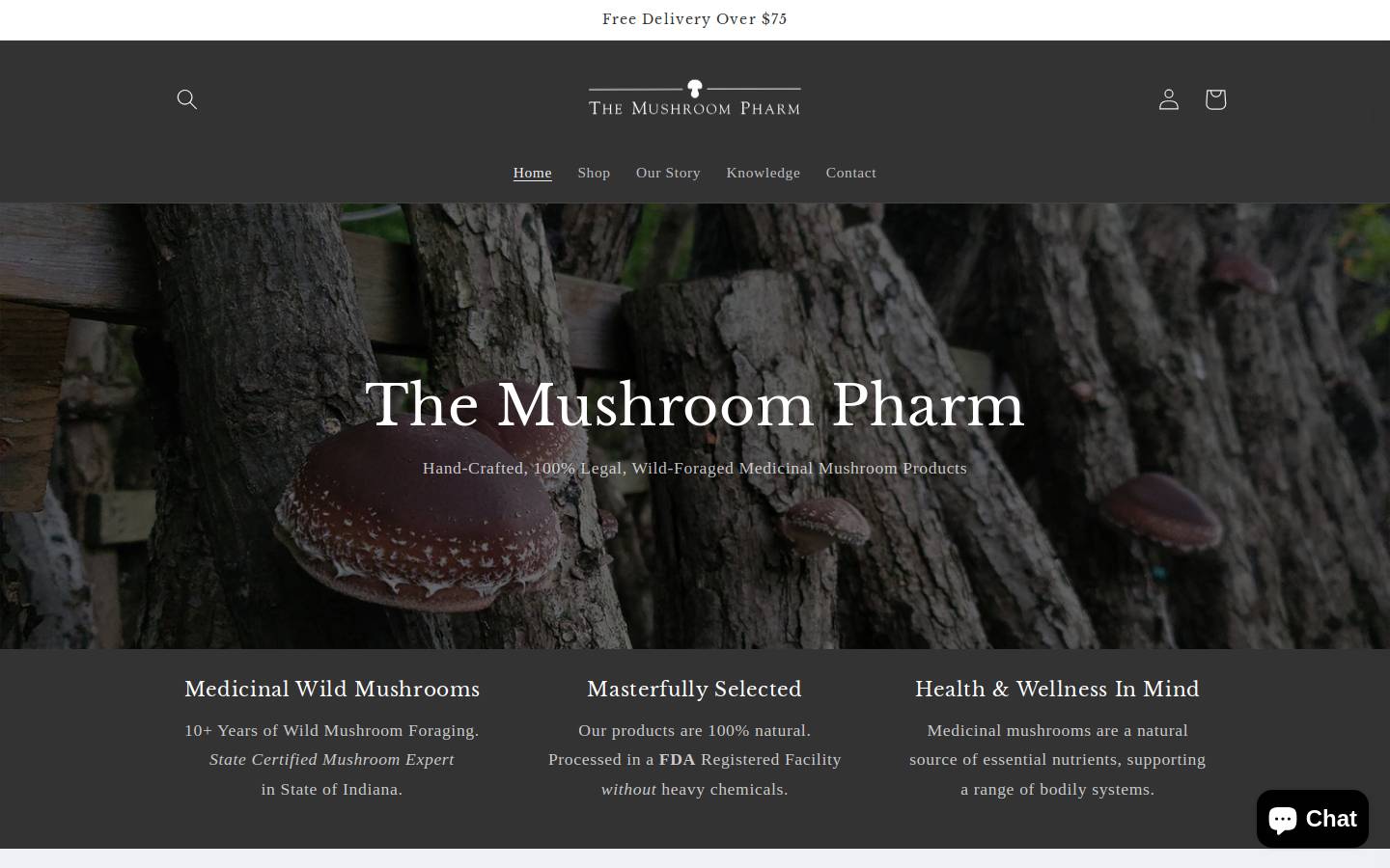 themushroompharm.com homepage screenshot