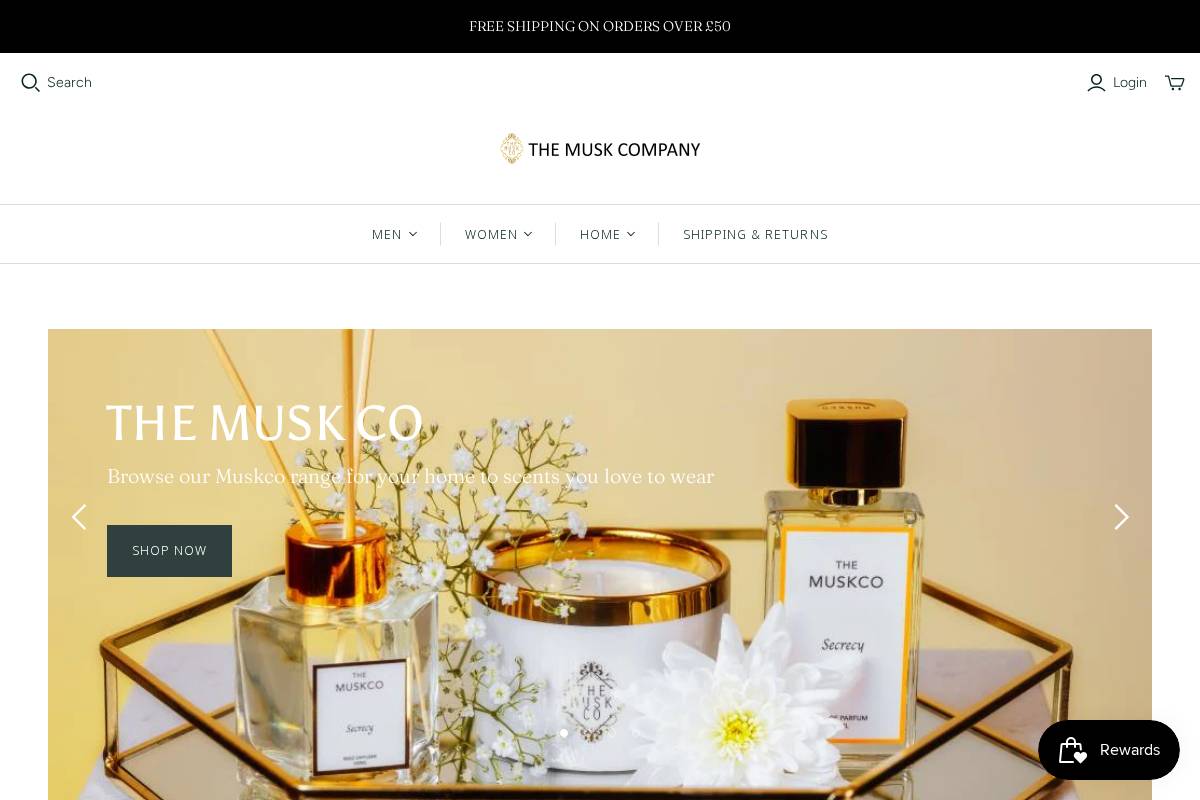 themuskcompany.com homepage screenshot