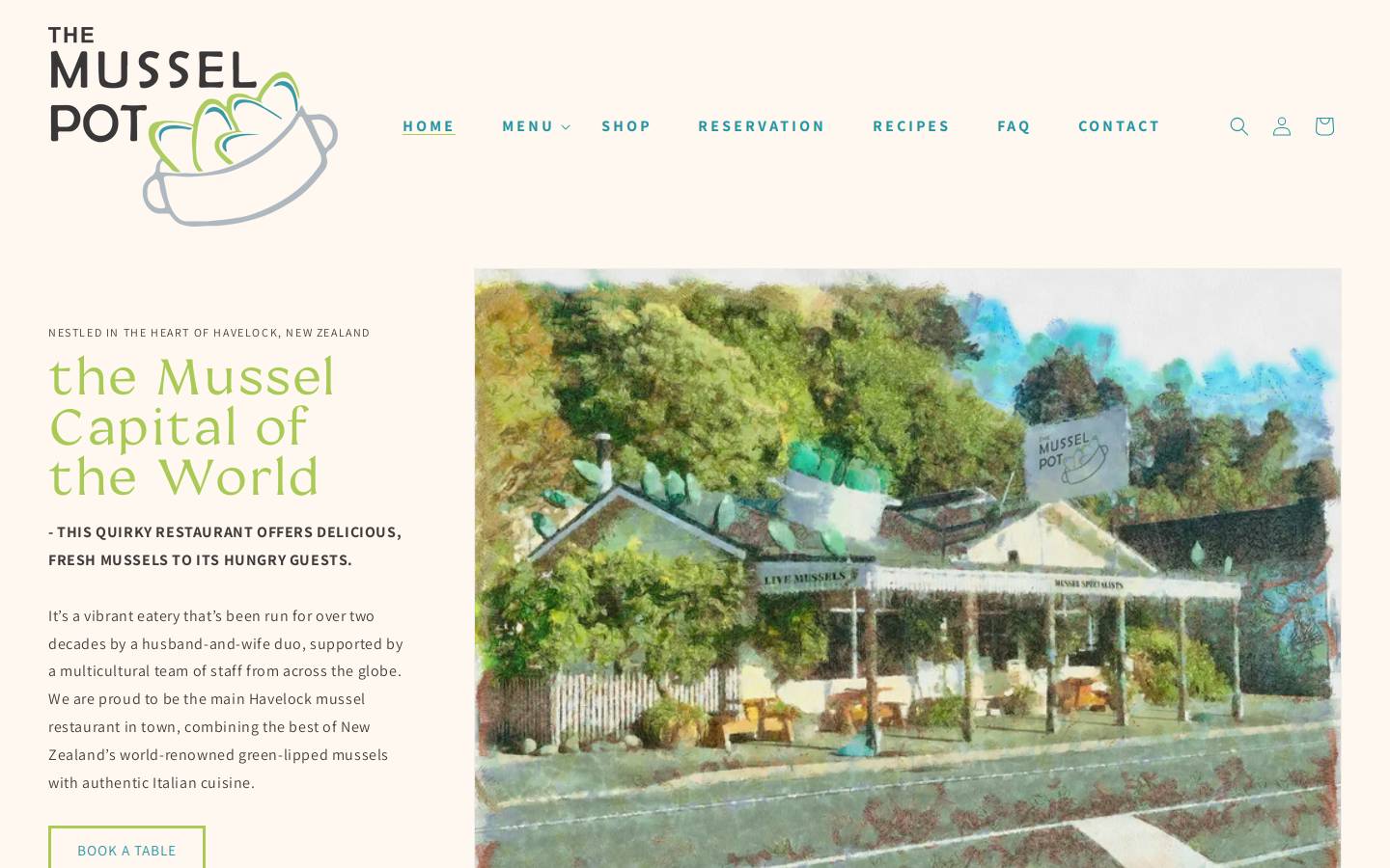 themusselpot.co.nz homepage screenshot