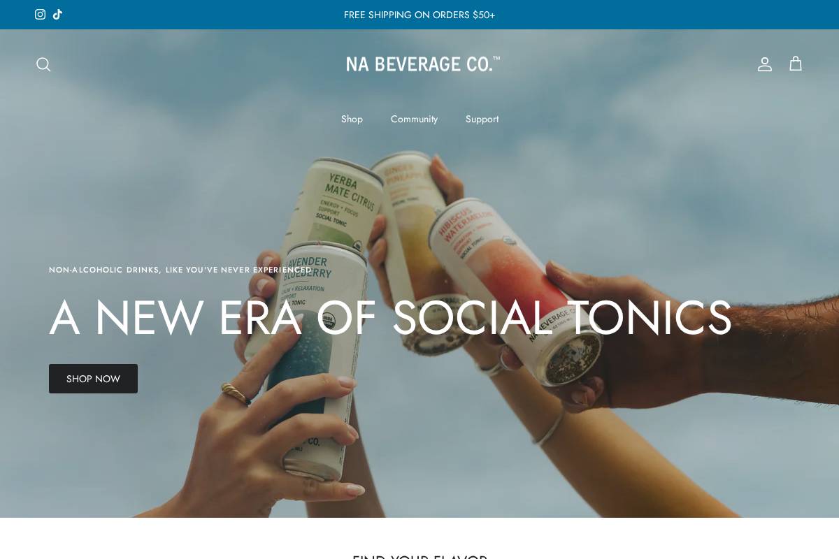 The NA Beverage Company homepage screenshot