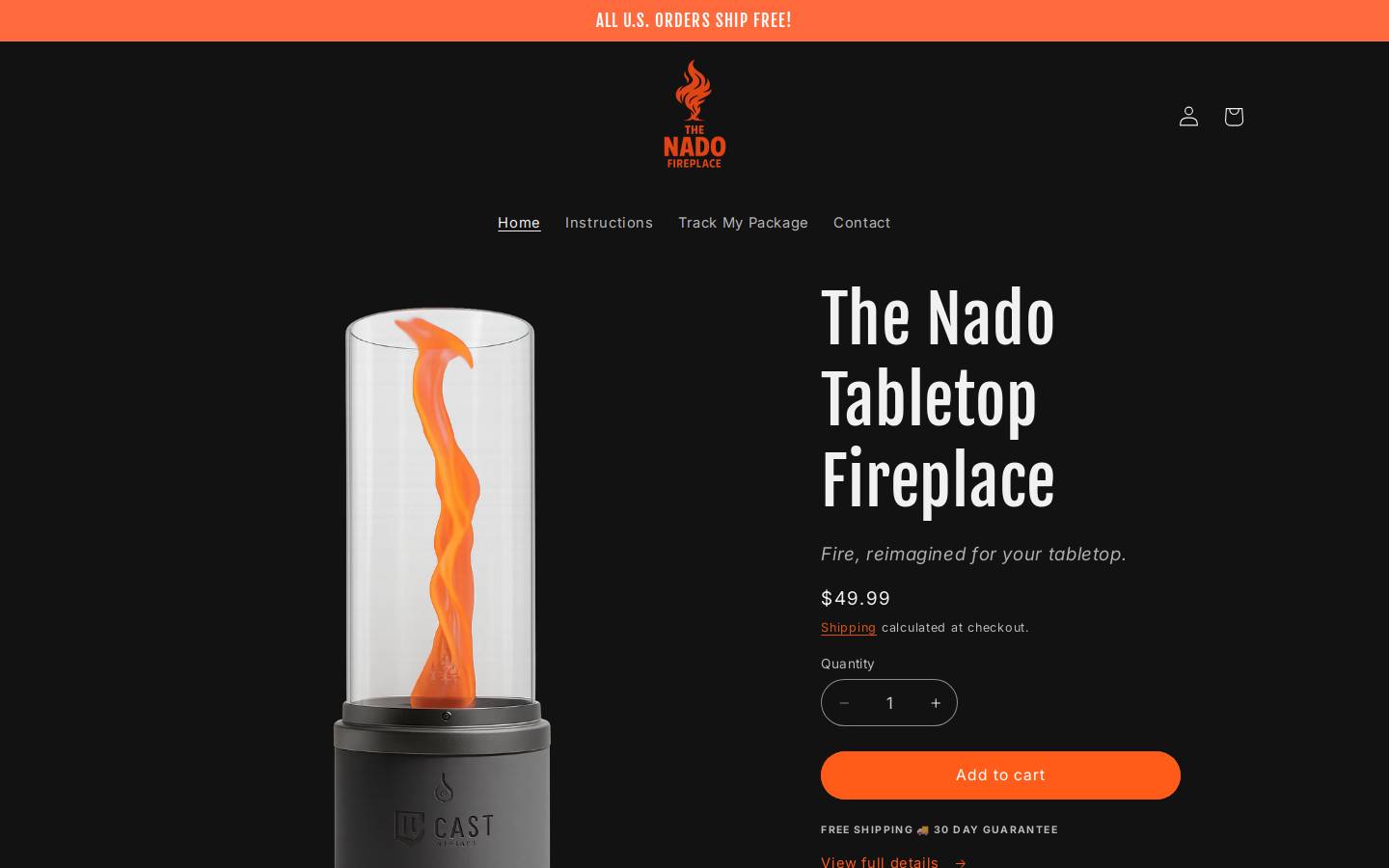 thenadofireplace.com homepage screenshot
