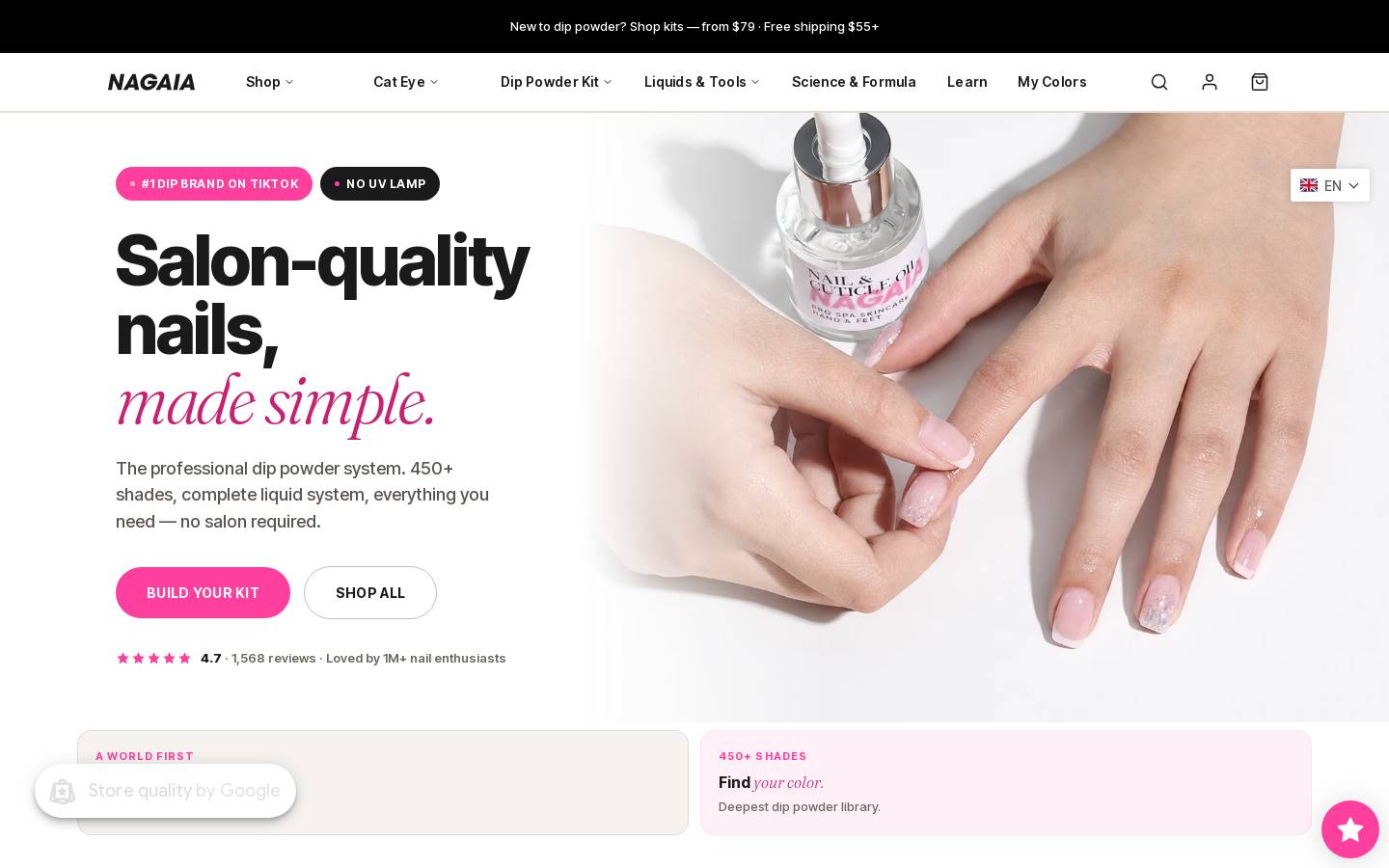 NAGAIA homepage screenshot