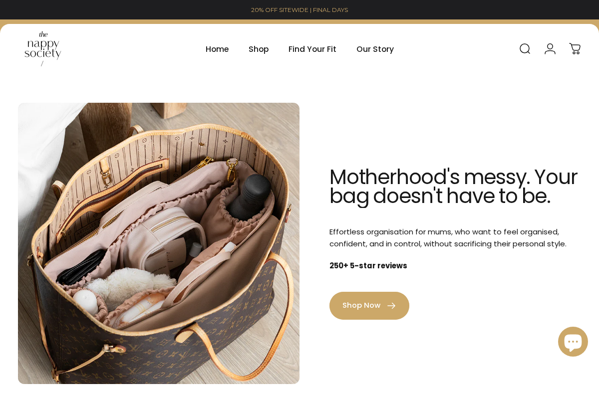 thenappysociety.com.au homepage screenshot