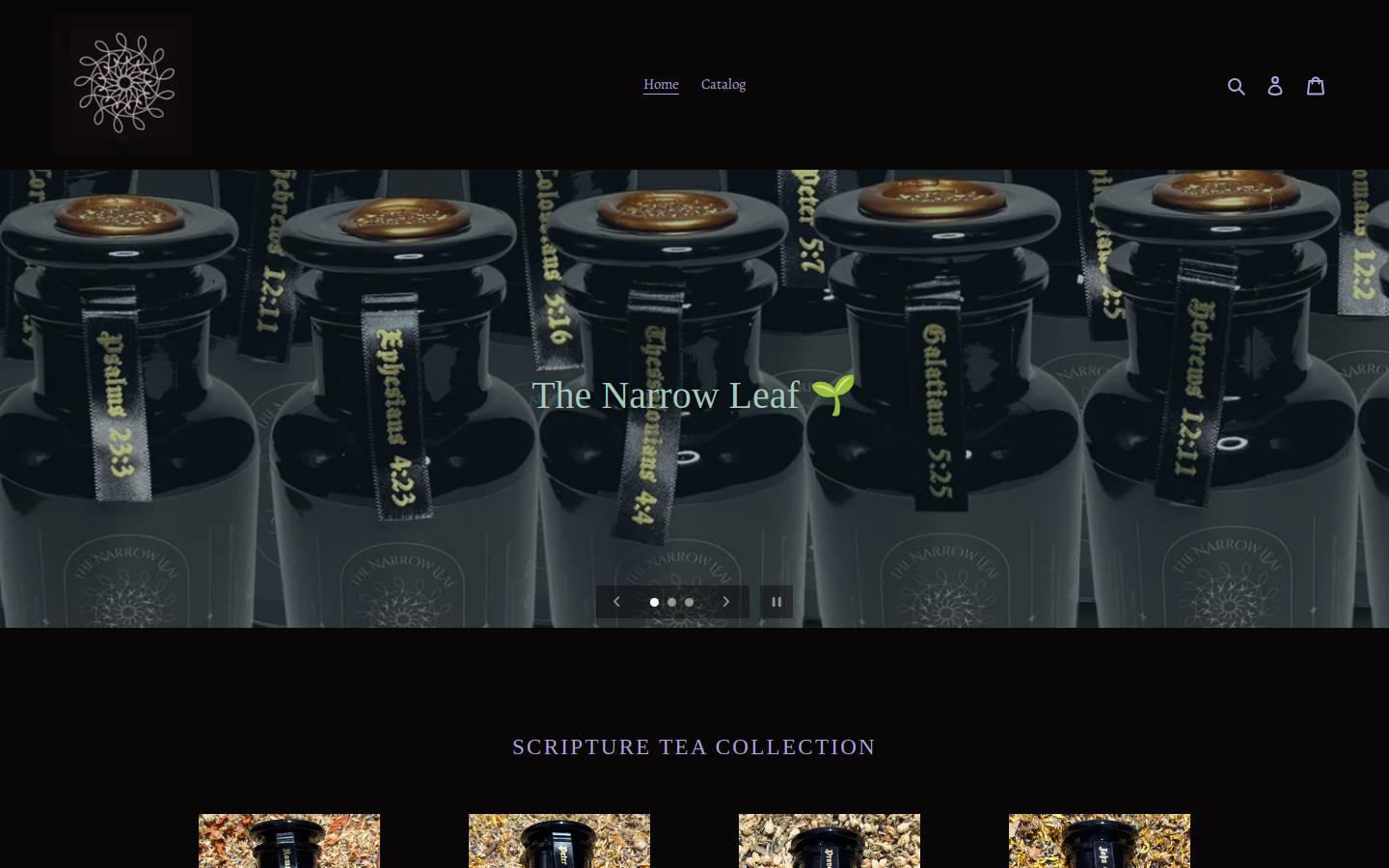 thenarrowleaf.com homepage screenshot