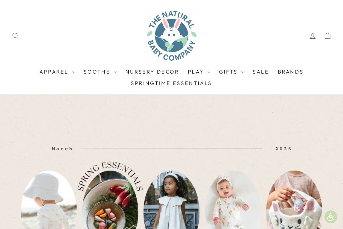 The Natural Baby Company homepage screenshot