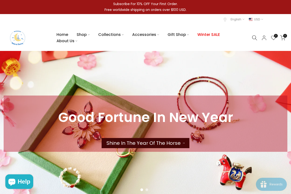 Natural Bunny Accessories homepage screenshot