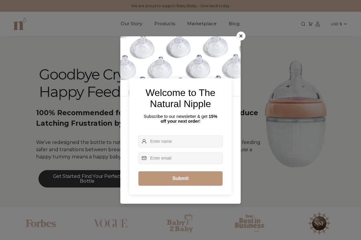 thenaturalnipple.com homepage screenshot