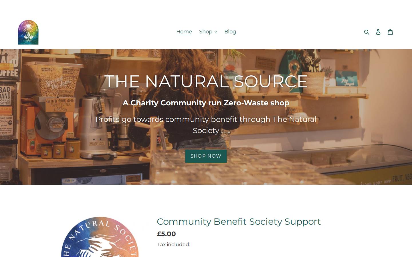 thenaturalsource.co.uk homepage screenshot