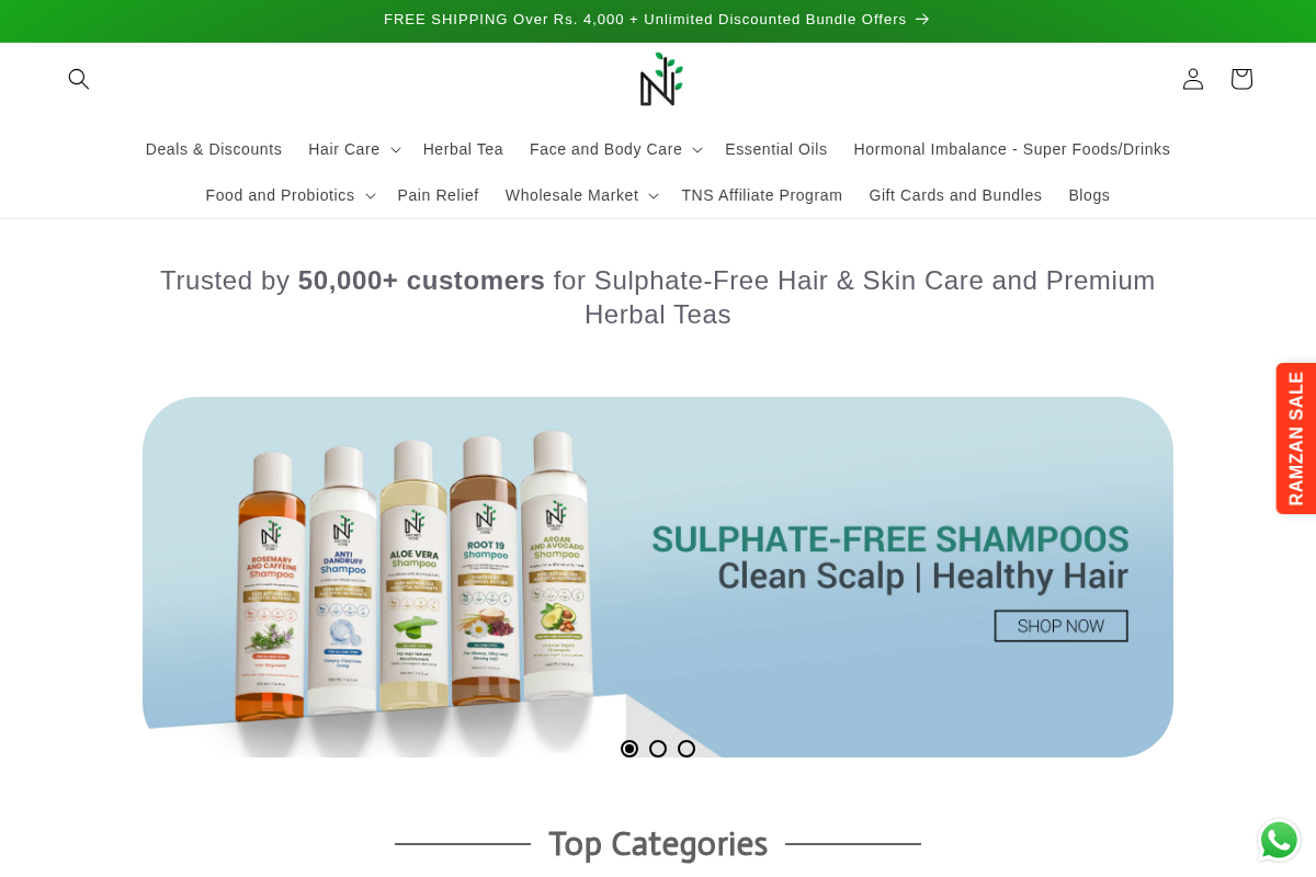 thenaturesstore.com homepage screenshot