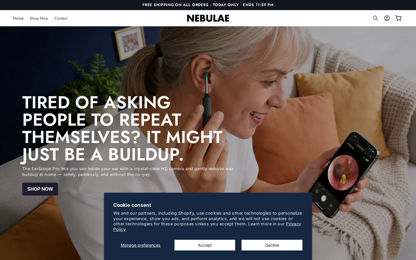 thenebulae.com homepage screenshot