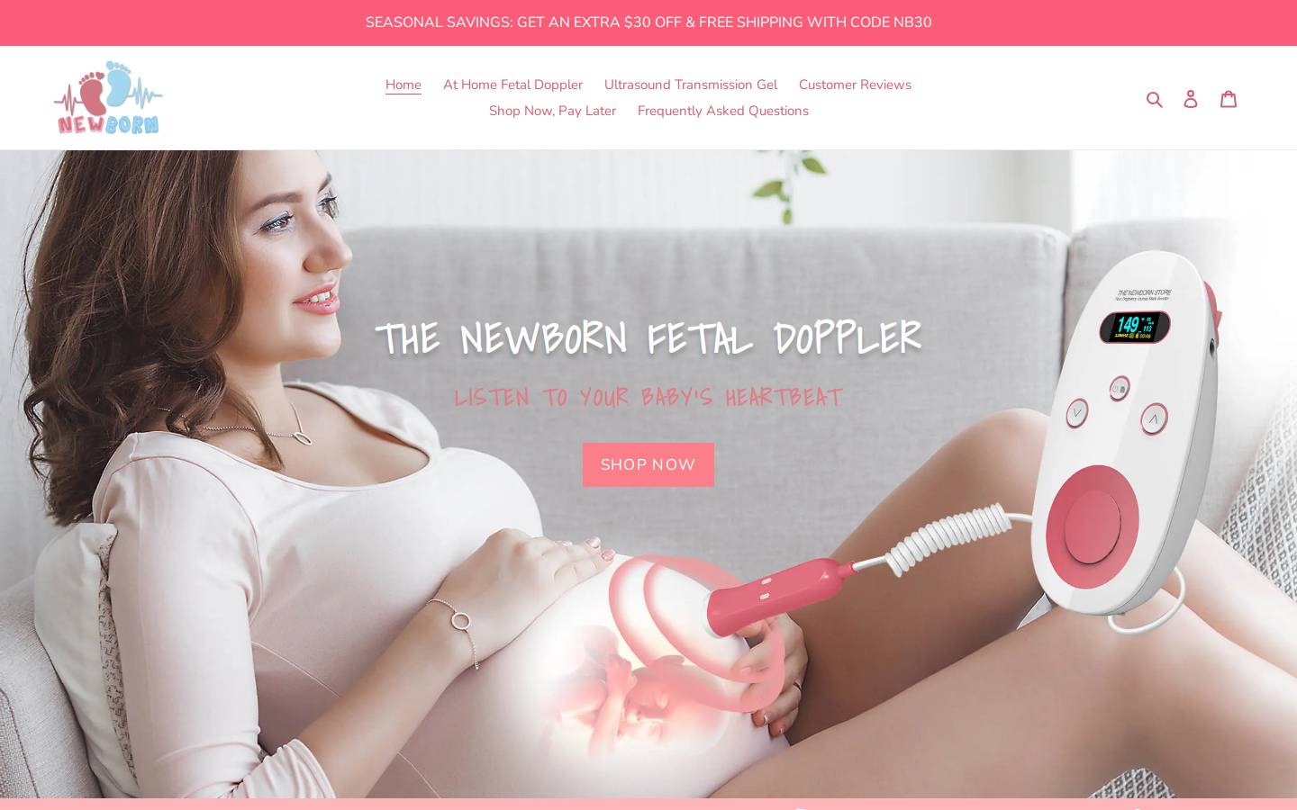 Thenewbornstore homepage screenshot