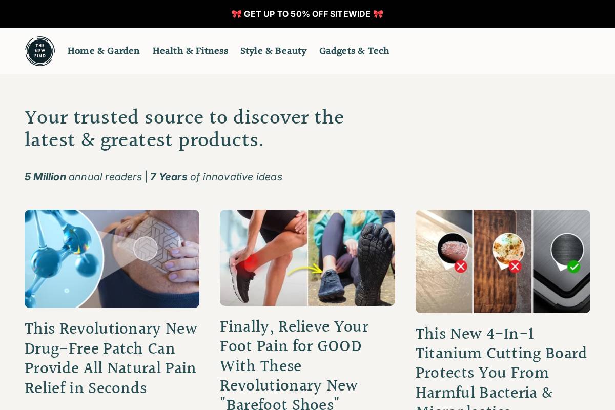 thenewfind.com homepage screenshot