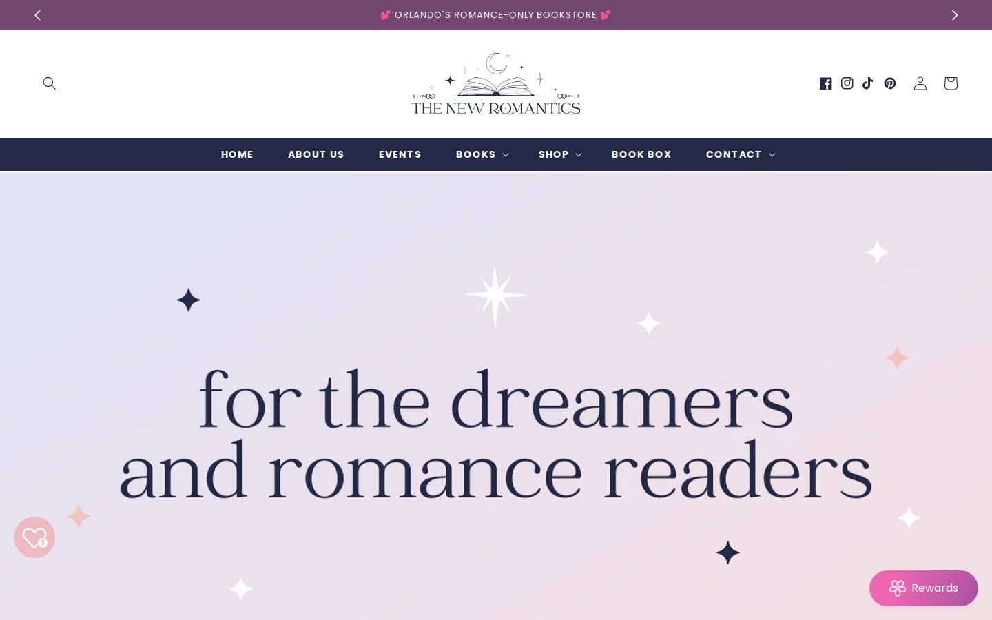 thenewromanticsbooks.com homepage screenshot
