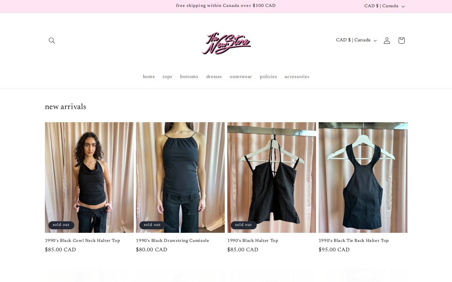 thenewstorevintage.com homepage screenshot