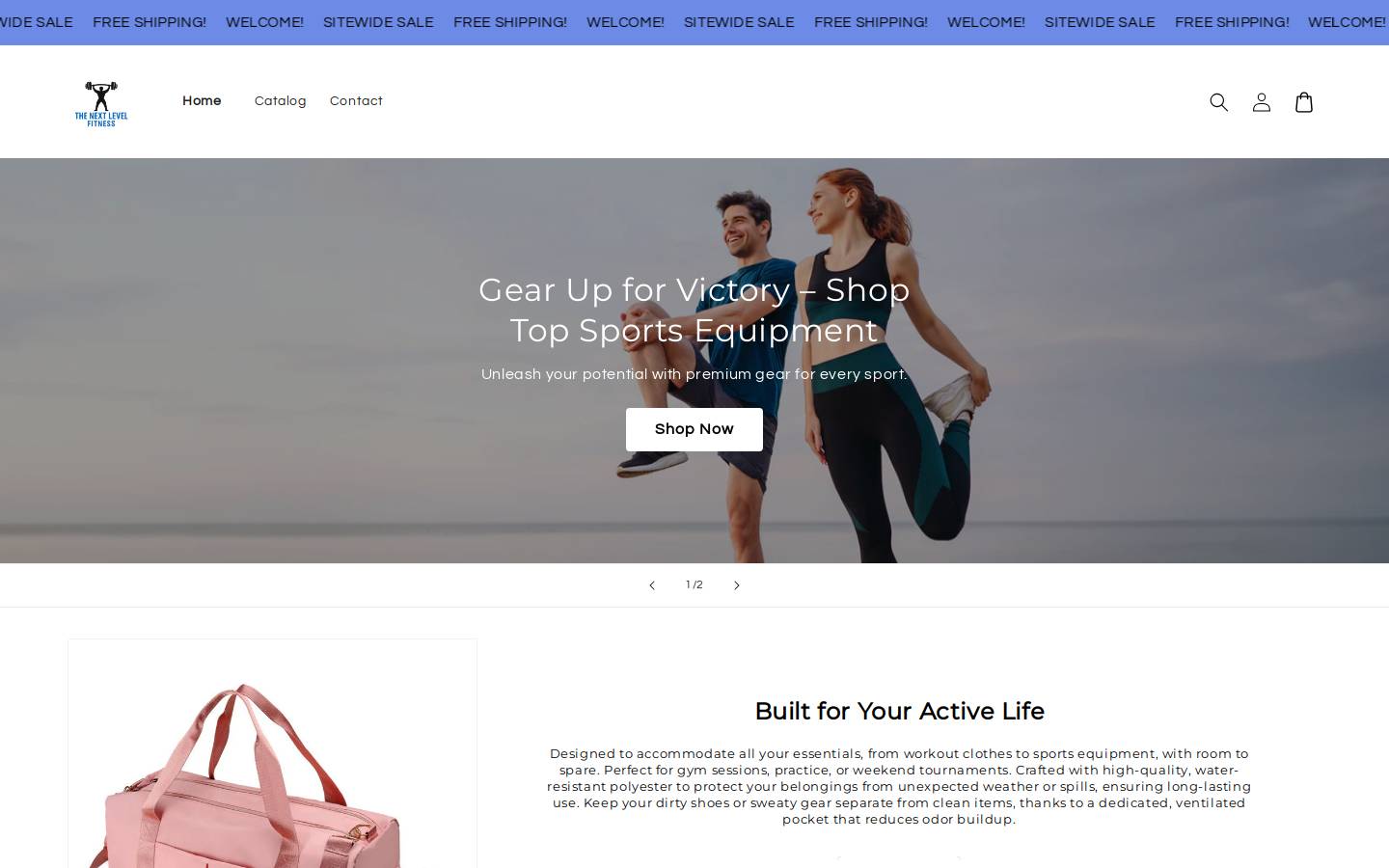 thenextlevelfitness.store homepage screenshot