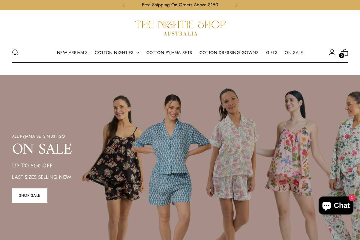 thenightieshop.com.au homepage screenshot