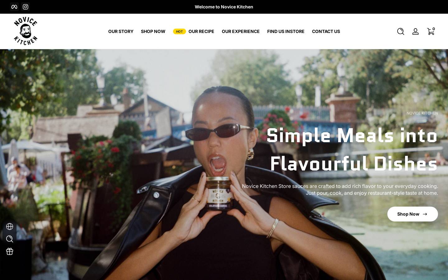 thenovicekitchen.com homepage screenshot