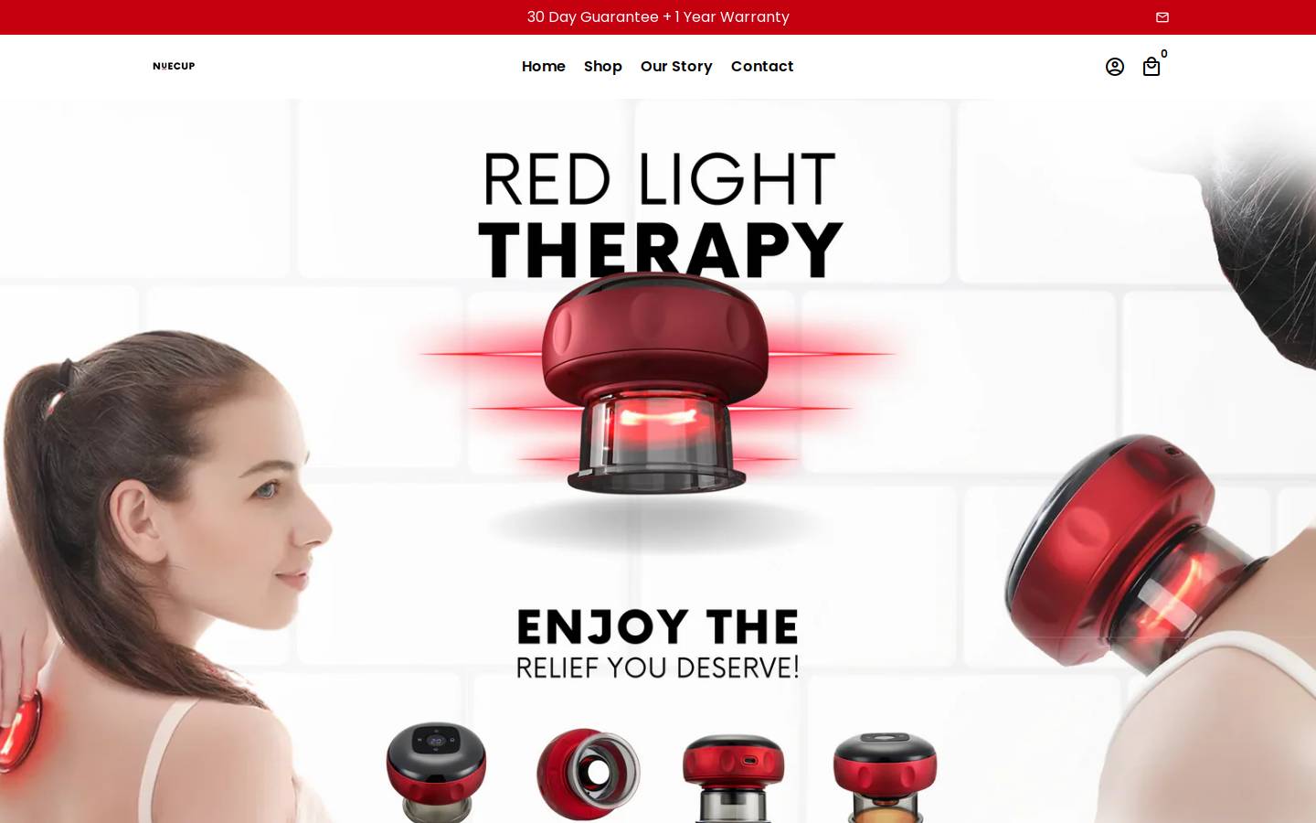 thenuecup.com homepage screenshot