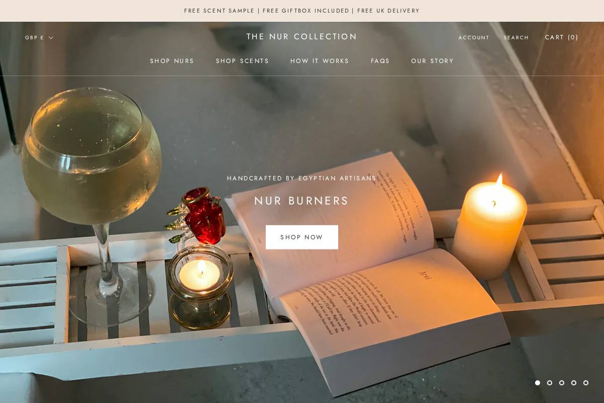 Thenurcollection homepage screenshot