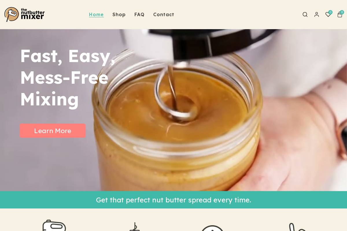 thenutbuttermixer.com homepage screenshot