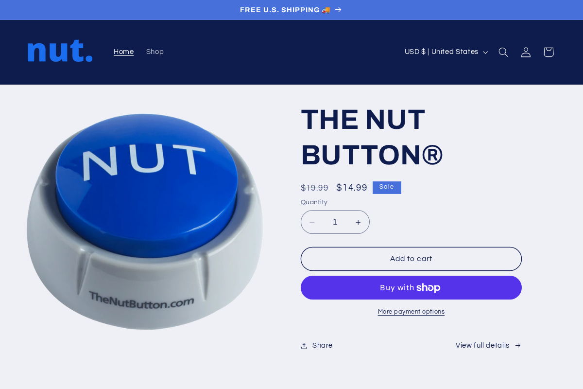 thenutbutton.com homepage screenshot