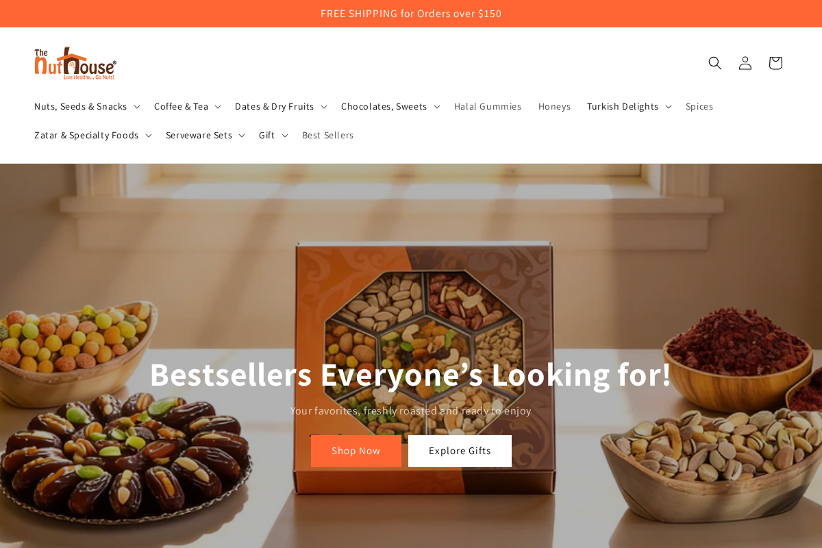 The Nut House homepage screenshot