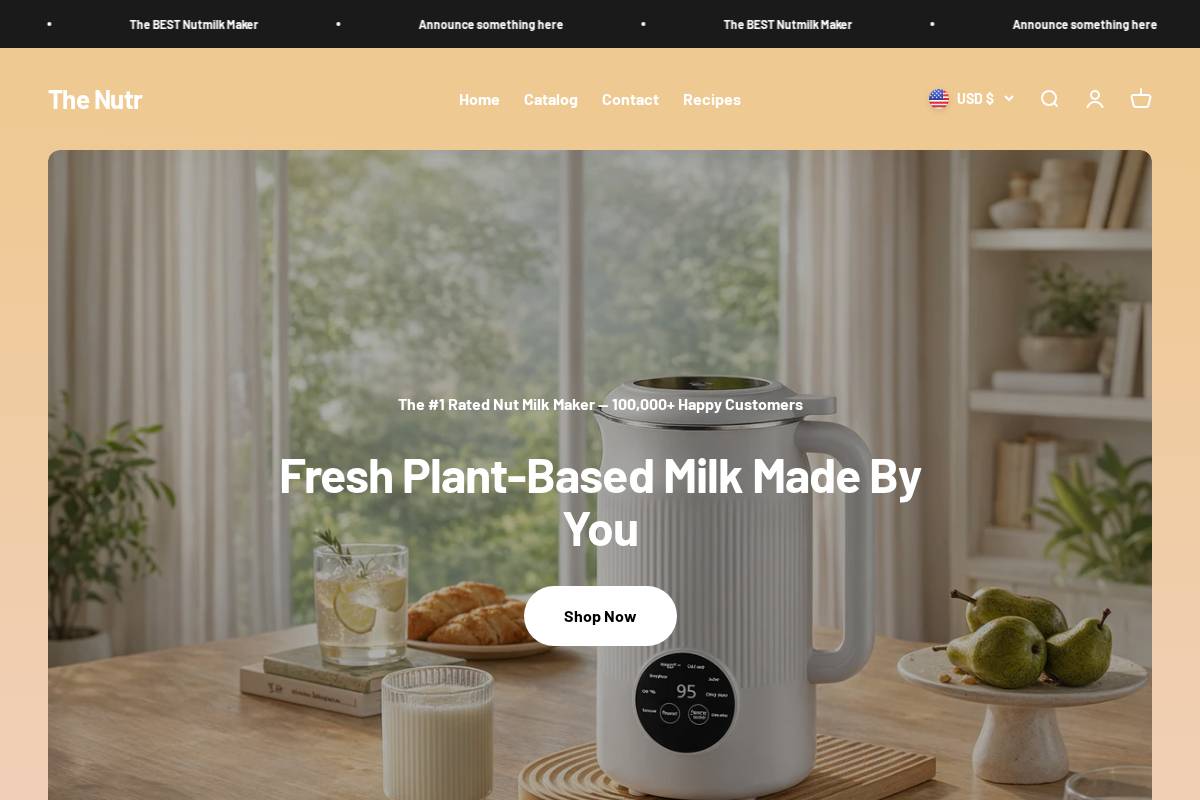 thenutr.com homepage screenshot