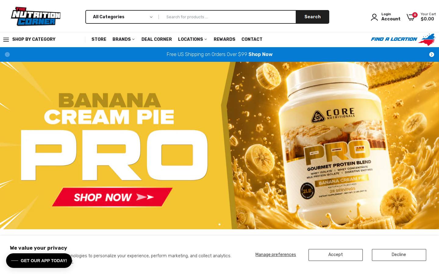 thenutritioncorners.com homepage screenshot