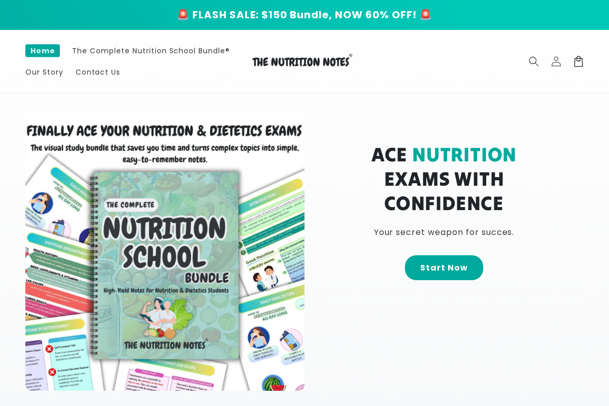 The Nutrition Notes homepage screenshot