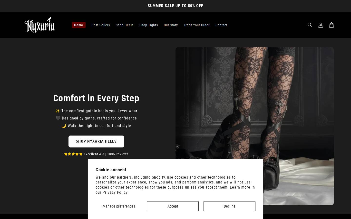 thenyxaria.com homepage screenshot