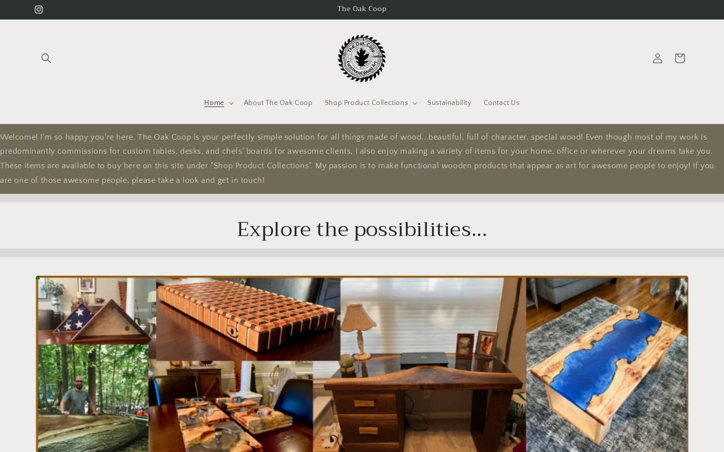 theoakcoop.com homepage screenshot