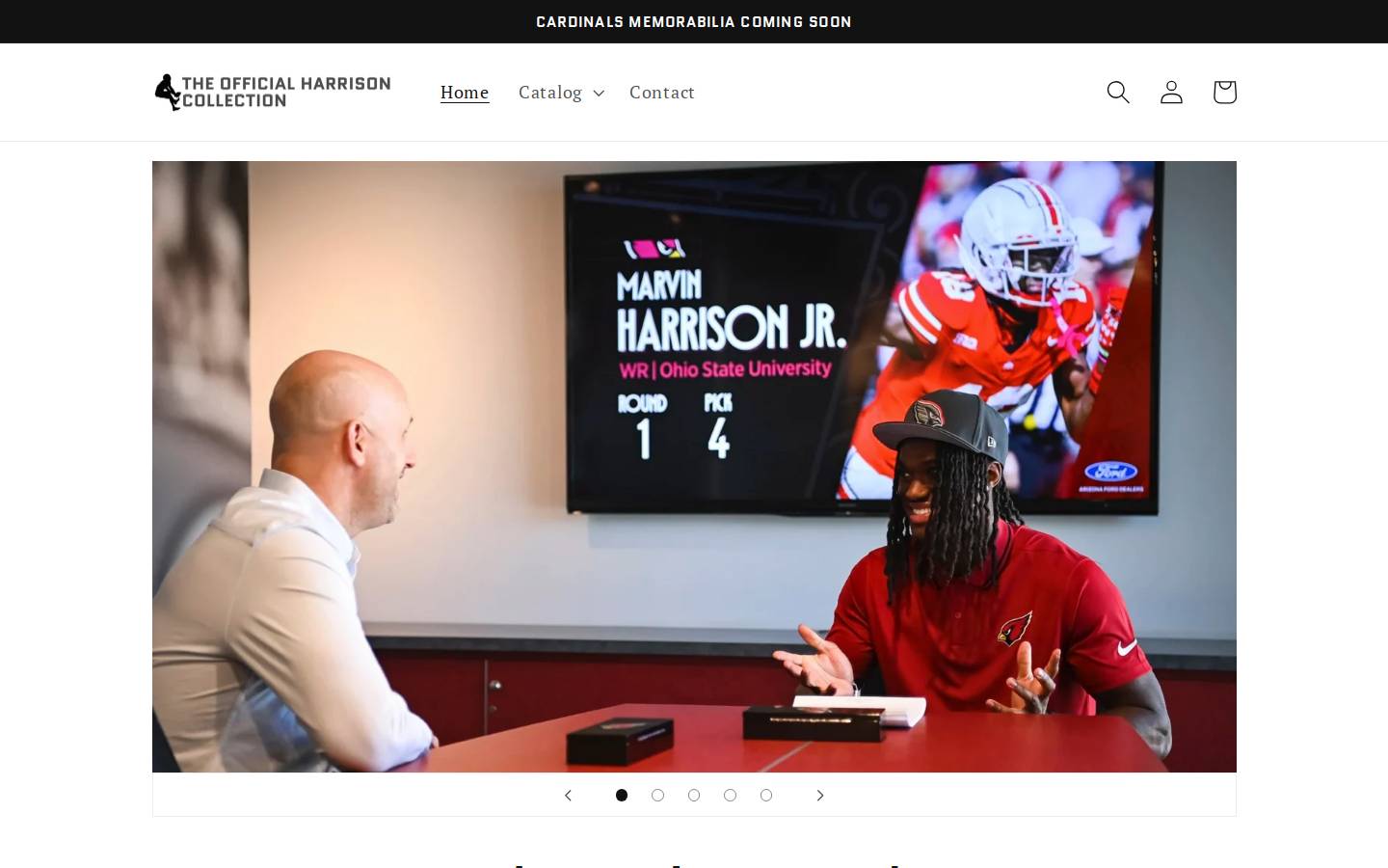 theofficialharrisoncollection.com homepage screenshot