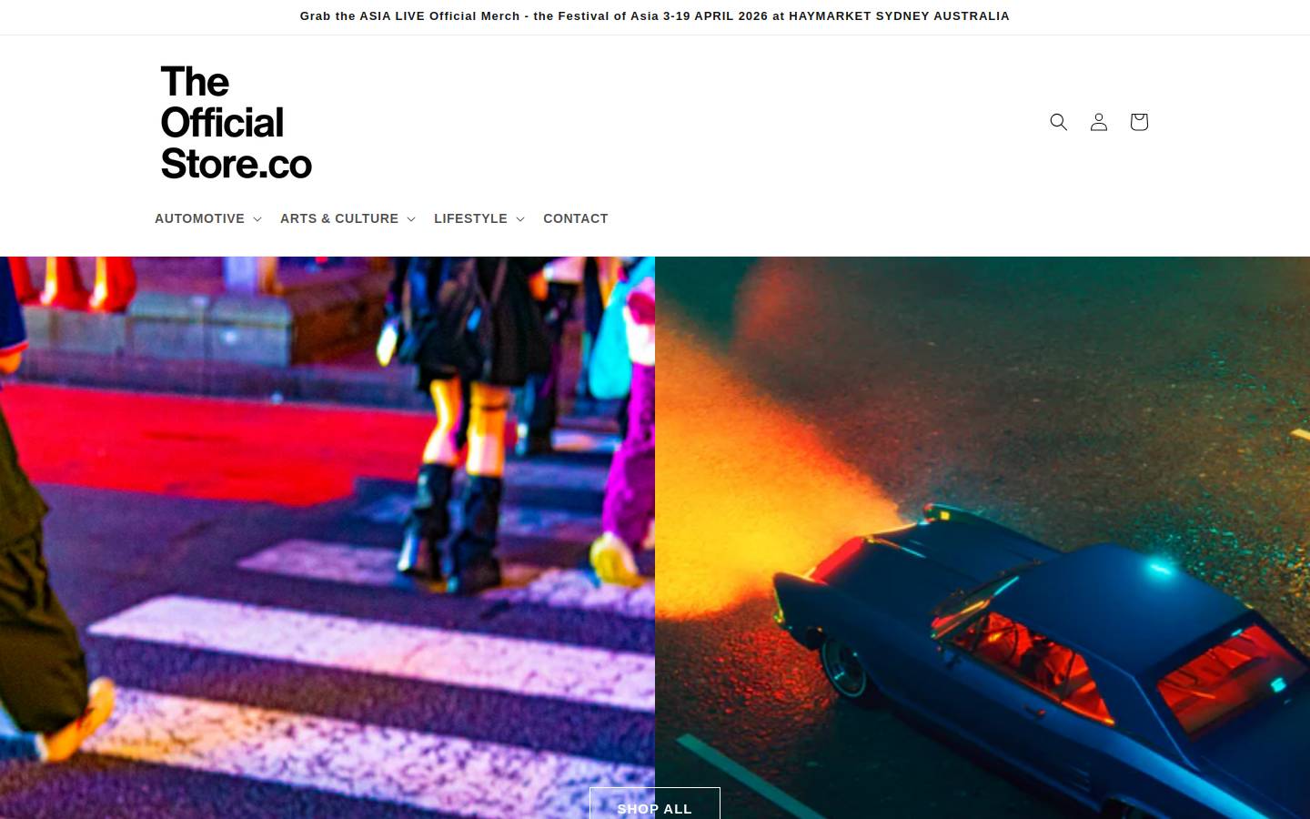 theofficialstore.co homepage screenshot
