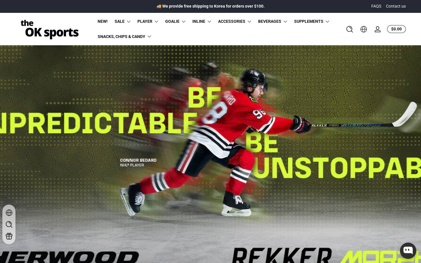 theoksports.com homepage screenshot