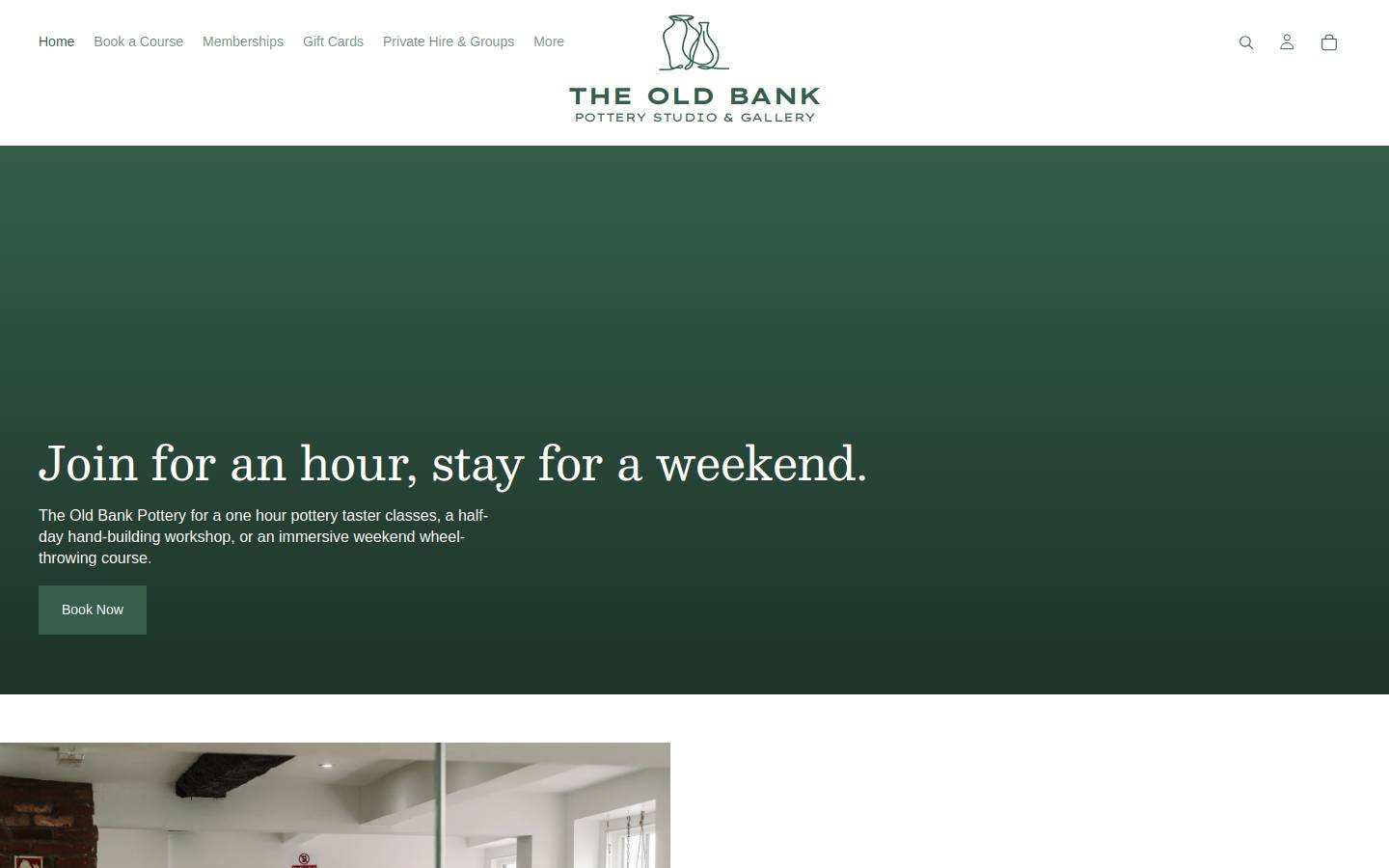 theoldbankpotteryandgallery.com homepage screenshot