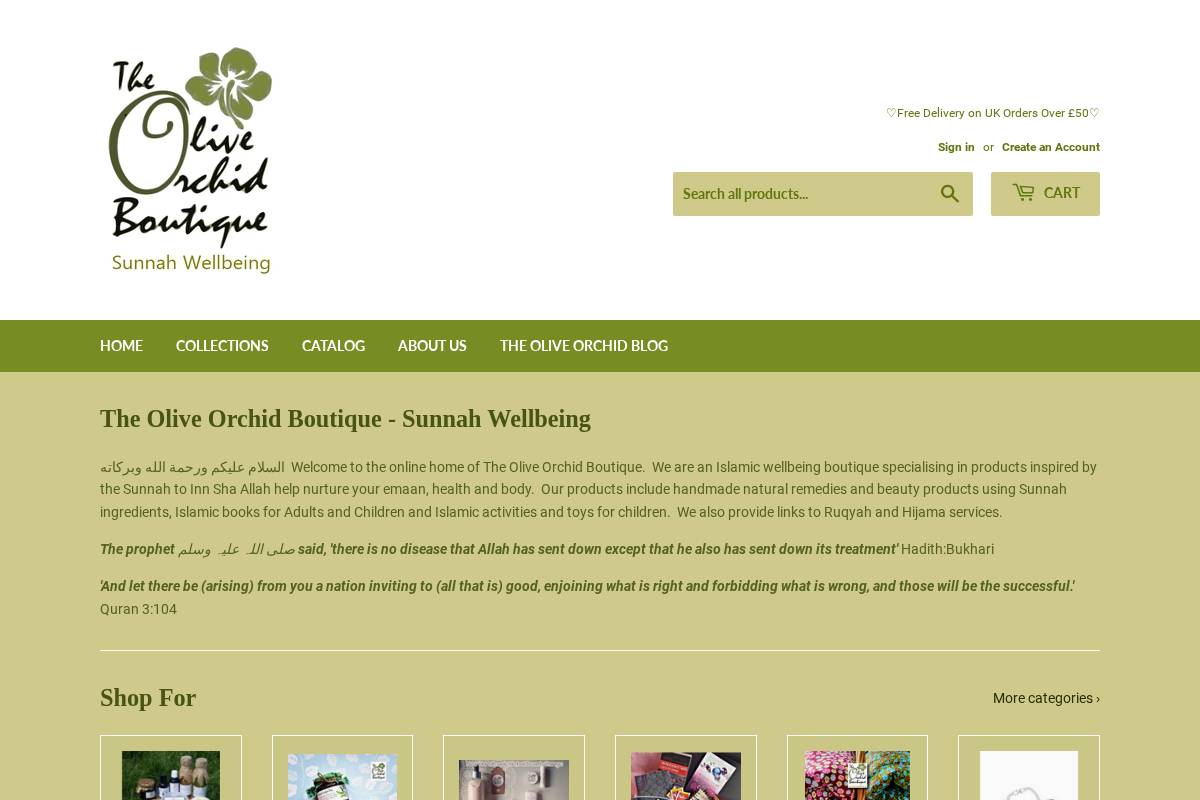 The Olive Orchid Boutique homepage screenshot