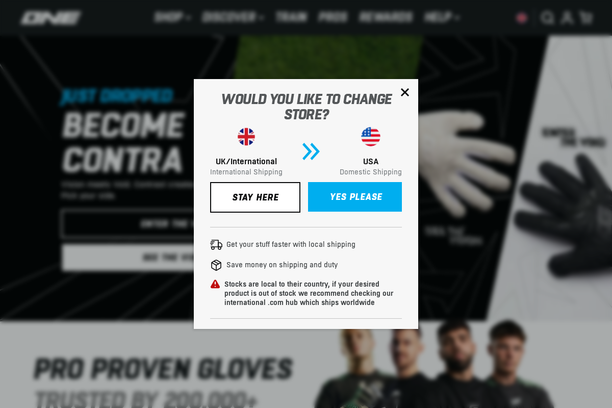 The One Glove homepage screenshot