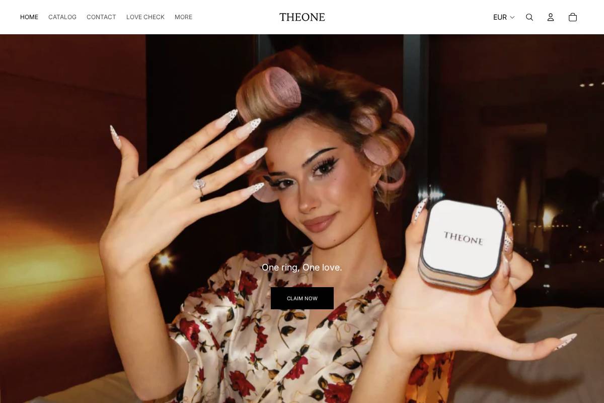 Theonerings homepage screenshot