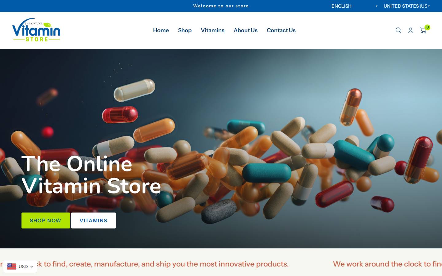 theonlinevitaminstore.com homepage screenshot