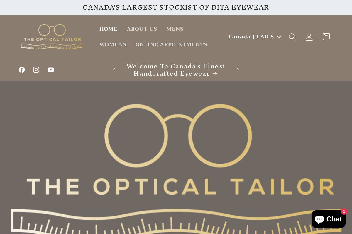 theopticaltailor.com homepage screenshot