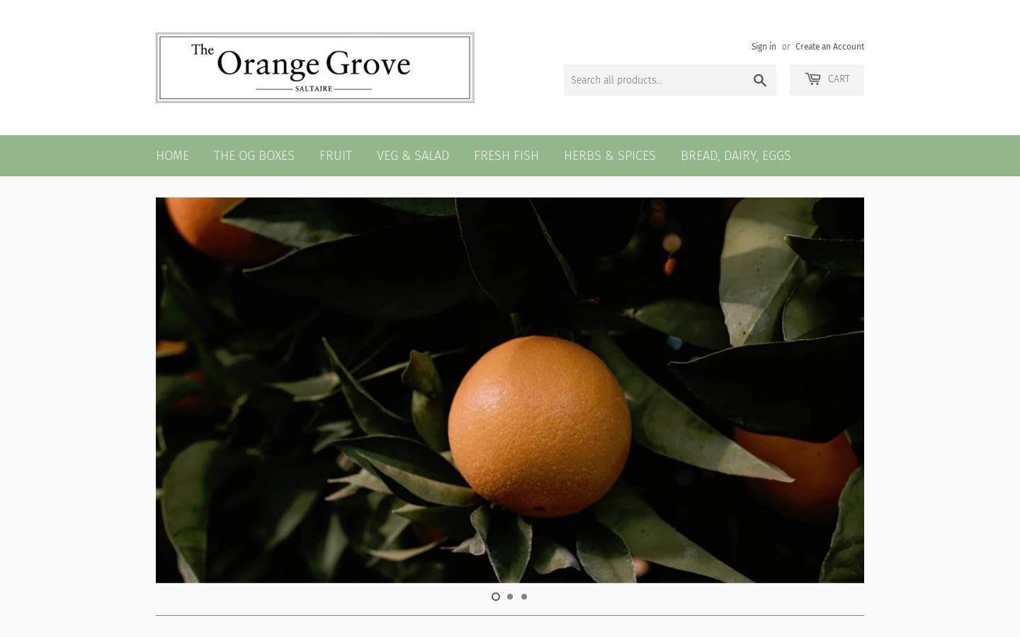 theorangegrovesaltaire.com homepage screenshot