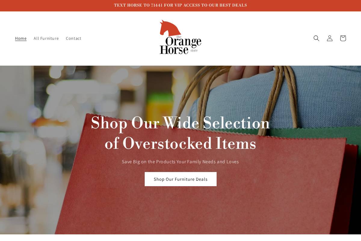 theorangehorsestore.com homepage screenshot
