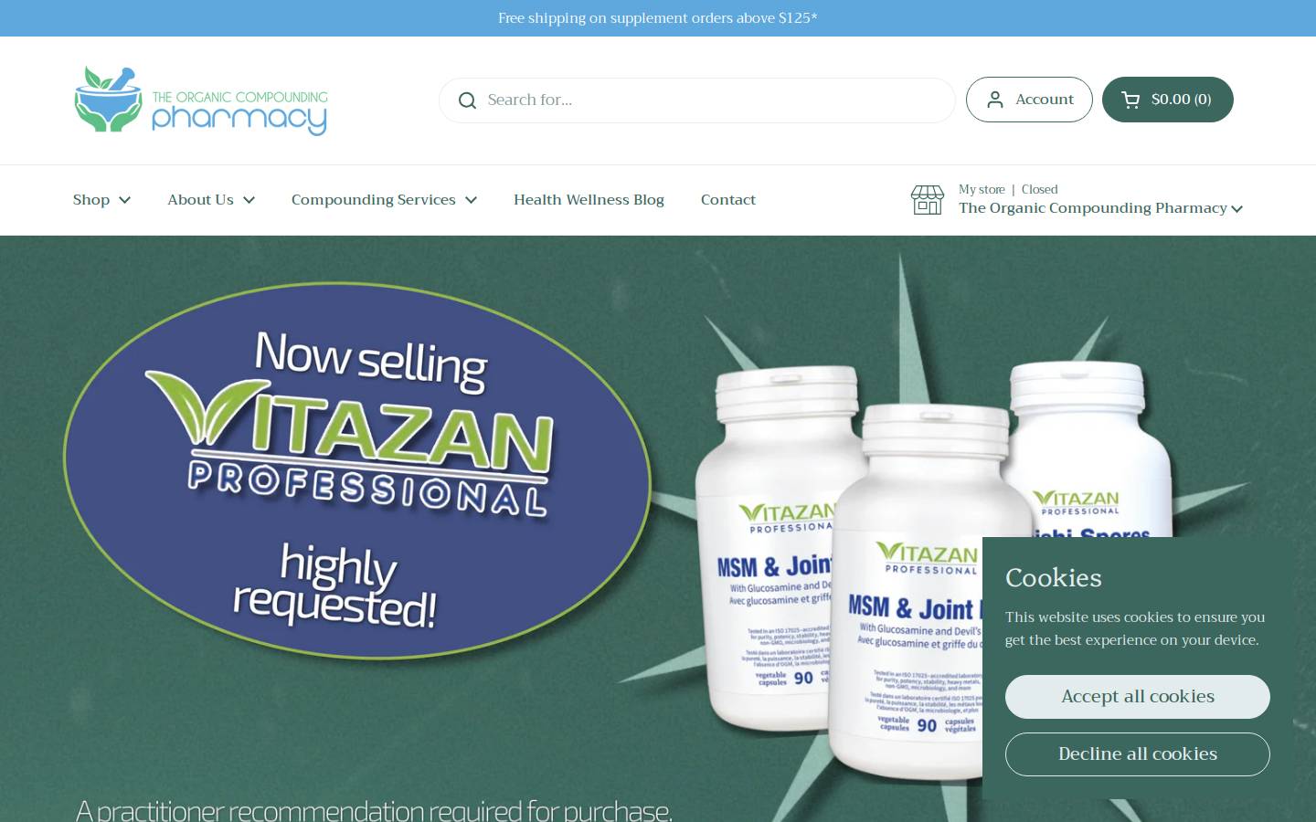 theorganiccompoundingpharmacy.com homepage screenshot