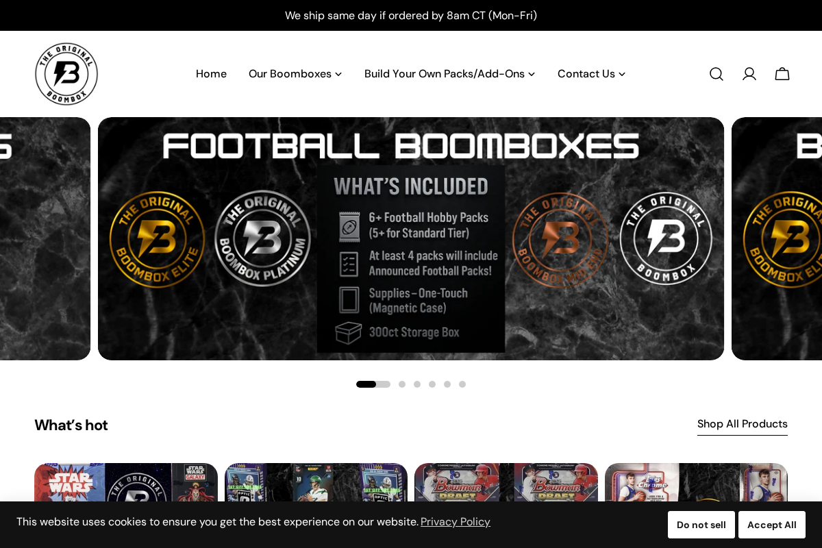 The Original Boombox homepage screenshot